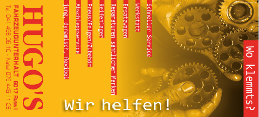 Sponsor Jahreskonzert 2019, Hugo's Fahrzeugunterhalt, Ruswil
