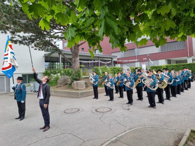 An Auffahrt übte die Ortsmusik Rüediswil auch für den Auftritt an der Parademusik des Musiktags Wolhusen.