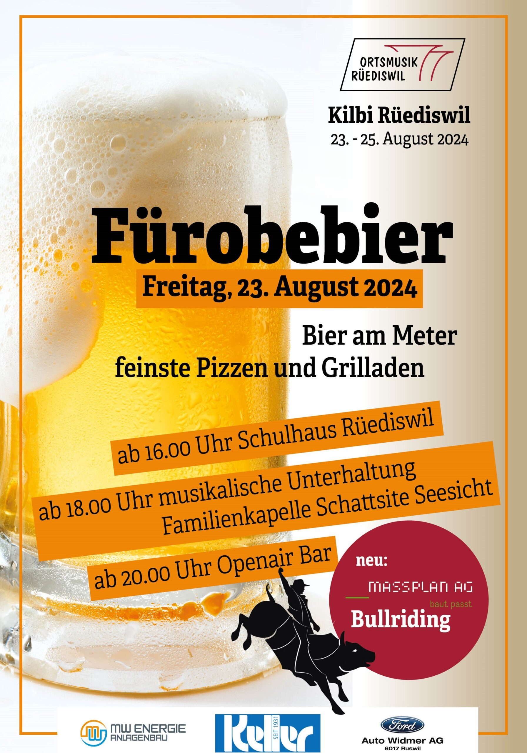 Fürobebier am Freitag, 23. August 2024 an der Chilbi Rüediswil 2024