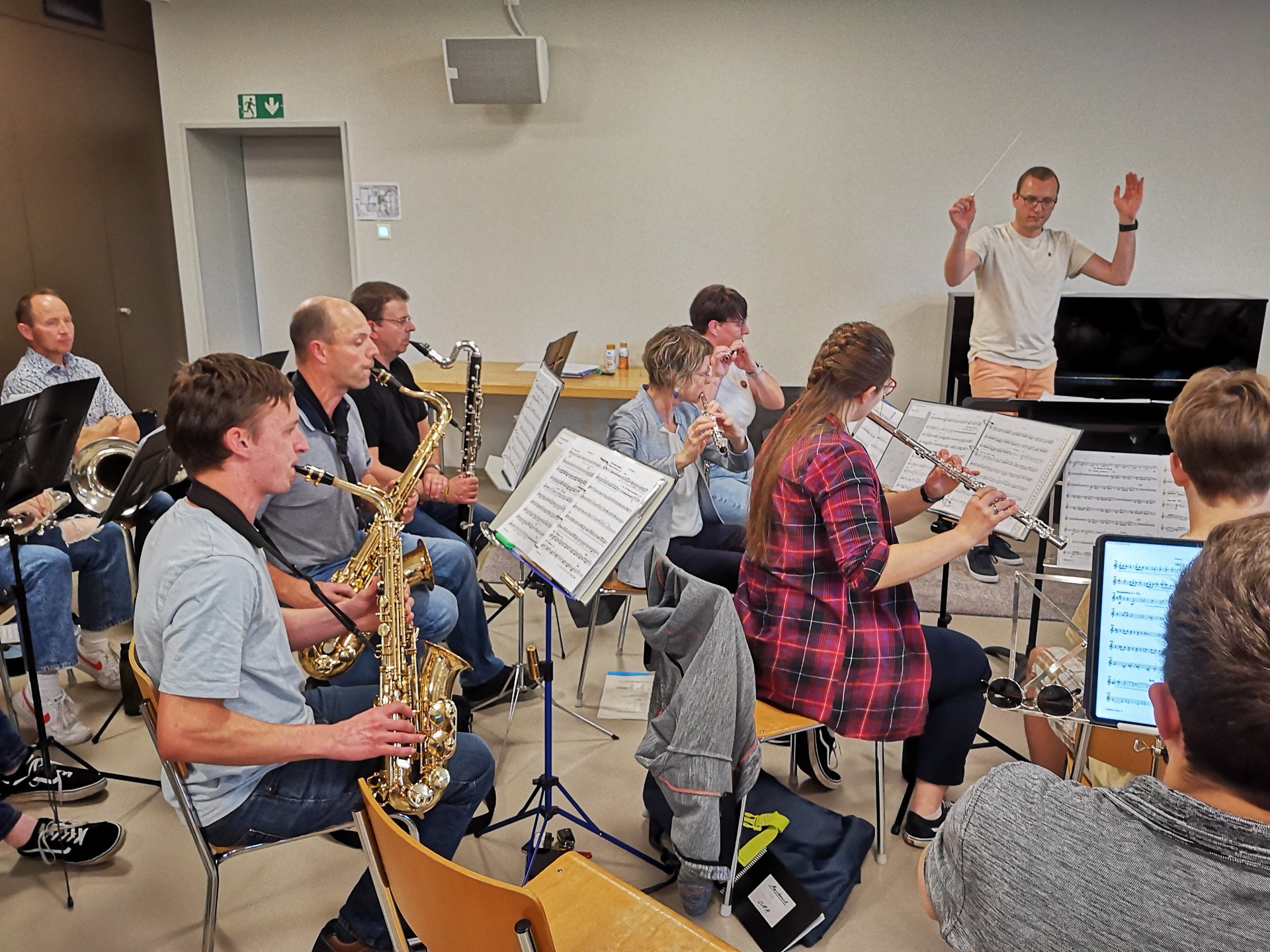 Probe der Ortsmusik Rüediswil vom Do. 29. Mai unter der Leitung von Patrick Hummel.