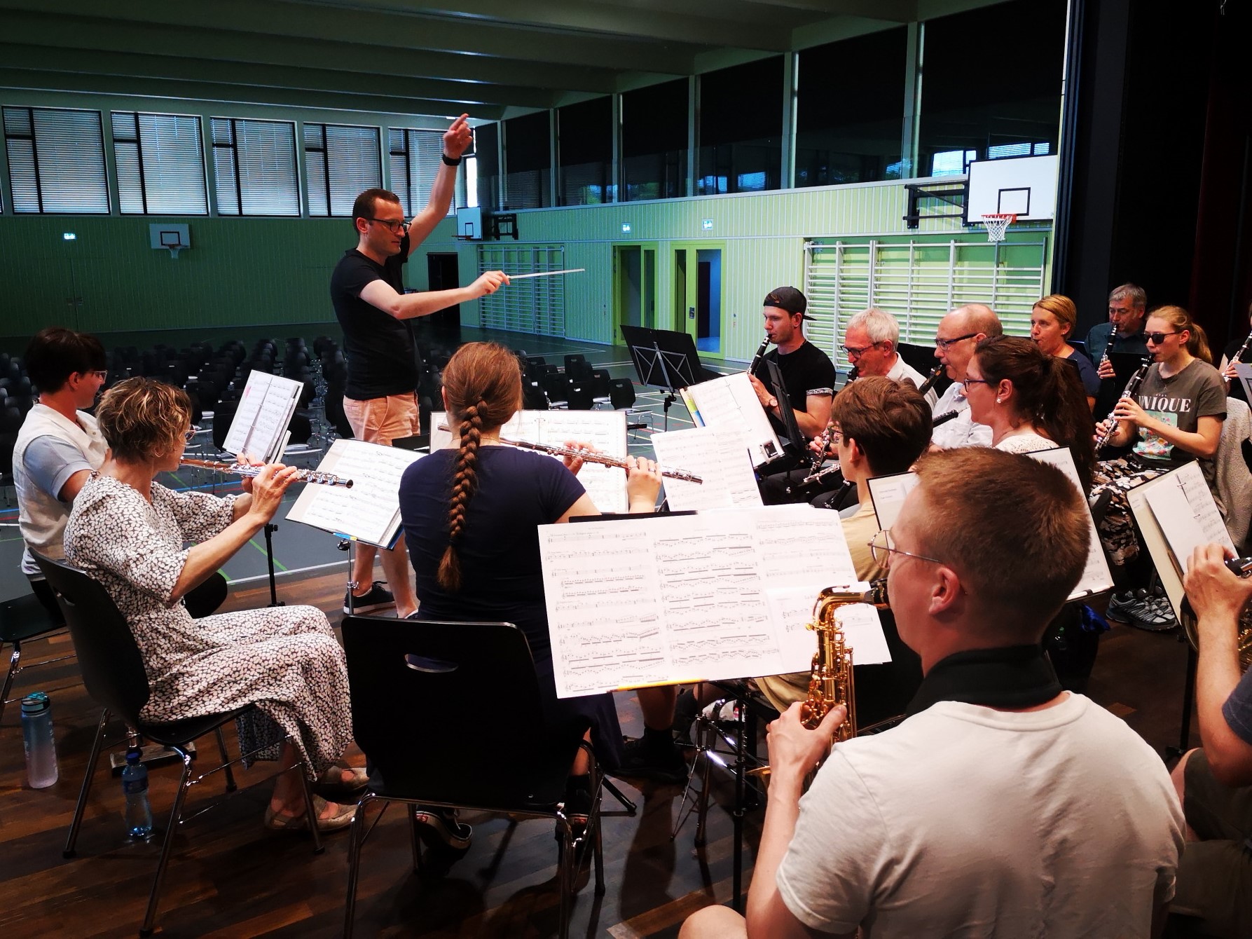 Probe der Ortsmusik Rüediswil am Sa. 31. Mai unter der Leitung von Patrick Hummel.