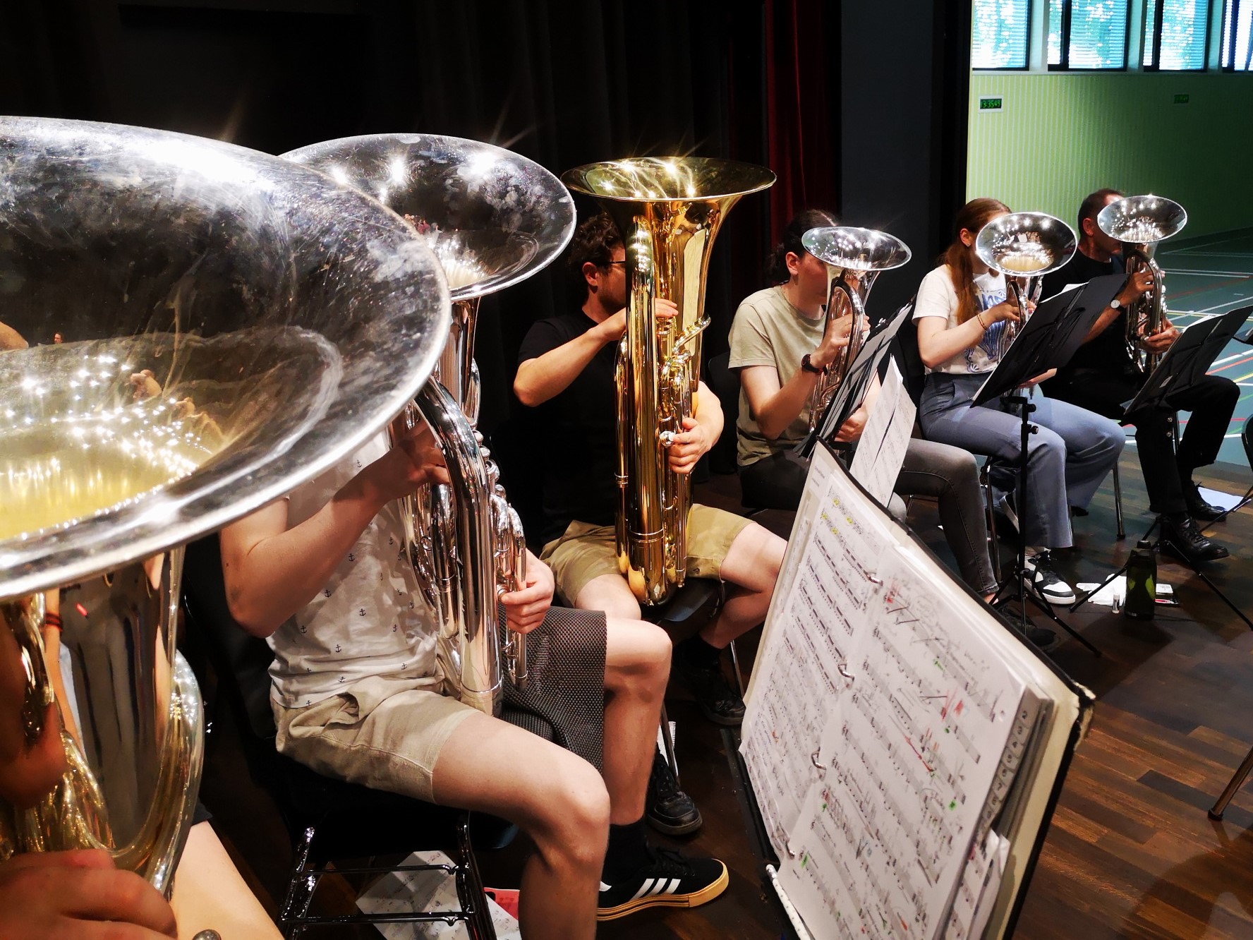 Probe der Ortsmusik Rüediswil in der Chrüzacherhalle in St. Erhard.