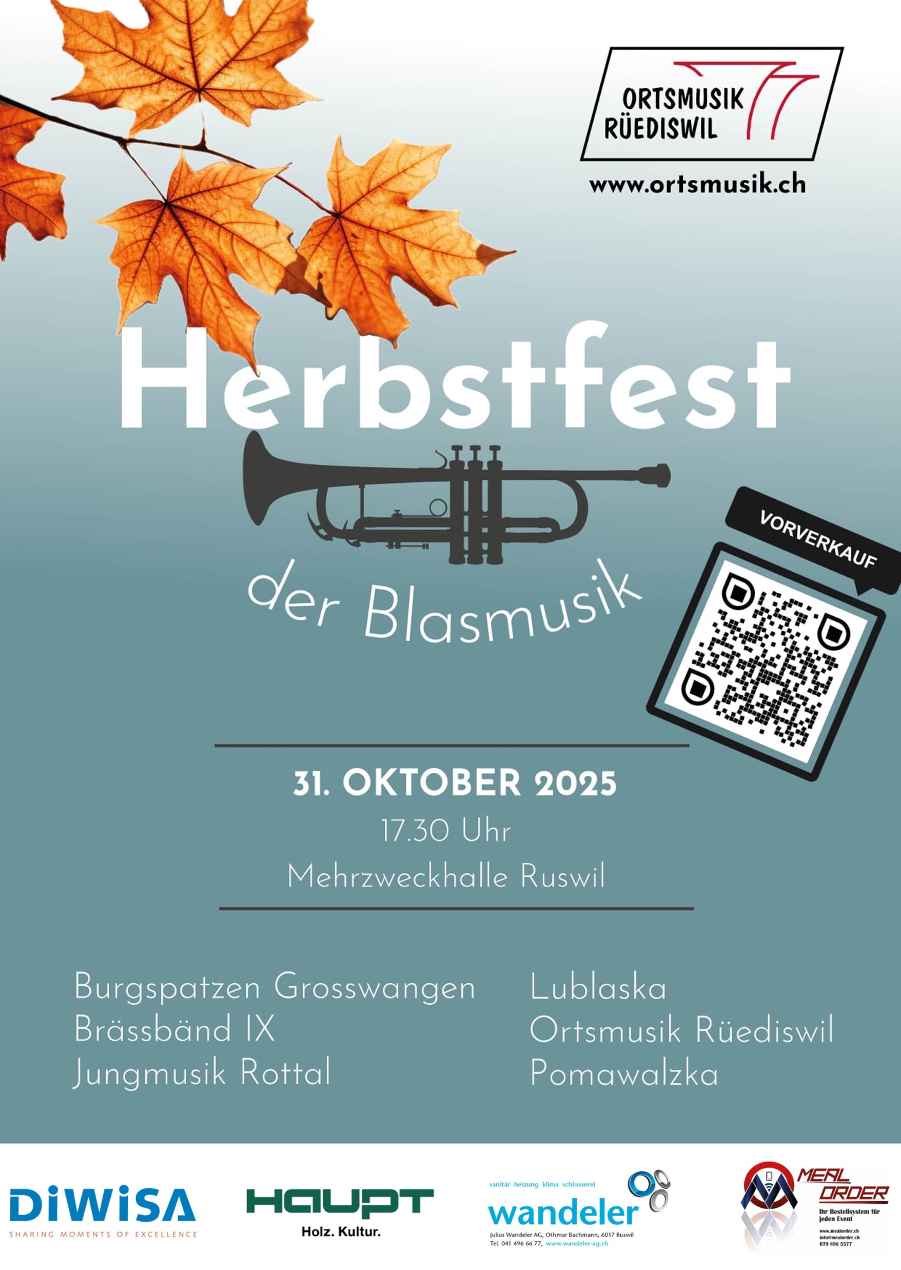 Herbstfest der Blasmusik 2025 in der MZH Ruswil organisiert von der Ortsmusik Rüediswil